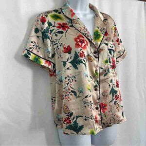 Floral Print Silky Pajama Top